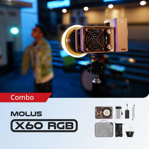 Комплект Zhiyun Molus X60 RGB Pro с дополнительным аккумулятором Комплект Zhiyun Molus X60 RGB Pro с дополнительным аккумулятором