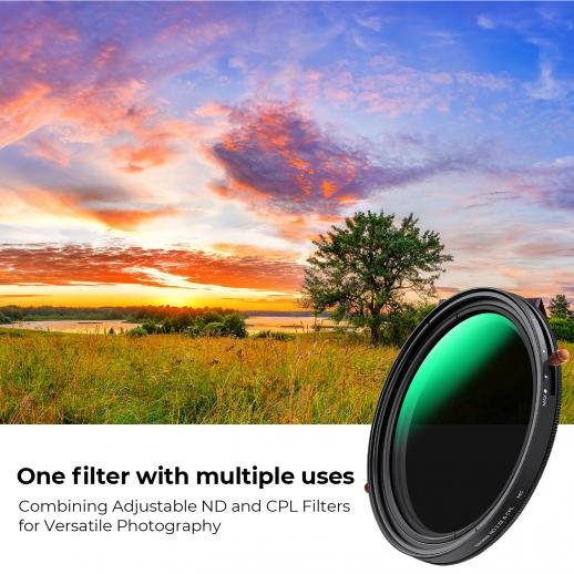 Светофильтр K&F Concept Nano-D CPL + Variable ND2-ND32 62mm Светофильтр K&F Concept Nano-D CPL + Variable ND2-ND32 62mm