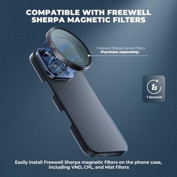 Чехол Freewell Filmmaker для iPhone 16 Pro с креплением 17 мм и магнитным фильтром Чехол Freewell Filmmaker для iPhone 16 Pro с креплением 17 мм и магнитным фильтром