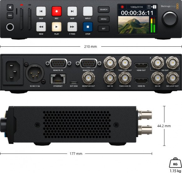 Blackmagic HyperDeck Studio HD Plus рекордер