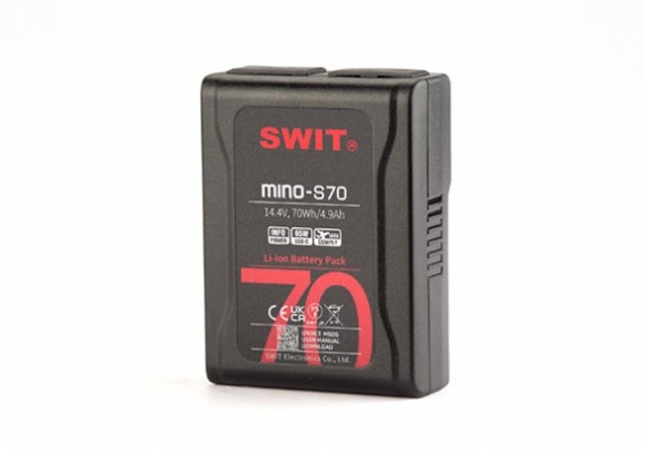 Компактный аккумулятор SWIT MINO-S70 V-mount 70 Вт·ч, 100 Вт, D-Tap, USB-C 65 Вт Компактный аккумулятор SWIT MINO-S70 V-mount 70 Вт·ч, 100 Вт, D-Tap, USB-C 65 Вт