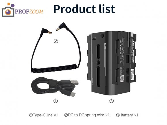 Аккумулятор Caisi CS-PRO MAX F970 двусторонний NP-F с Type-C