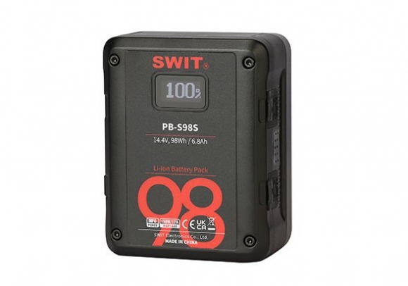 Аккумулятор SWIT PB-S98S V-mount для кинокамер 98 Вт·ч, 2× D-Tap, OLED Аккумулятор SWIT PB-S98S V-mount для кинокамер 98 Вт·ч, 2× D-Tap, OLED