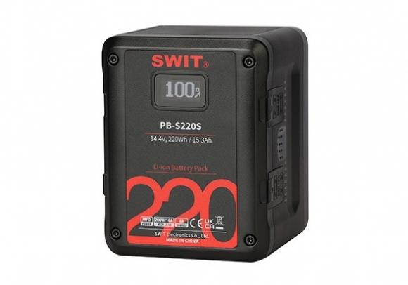 Аккумулятор SWIT PB-S220S V-mount для кинокамер 220 Вт·ч, 4× D-Tap, OLED