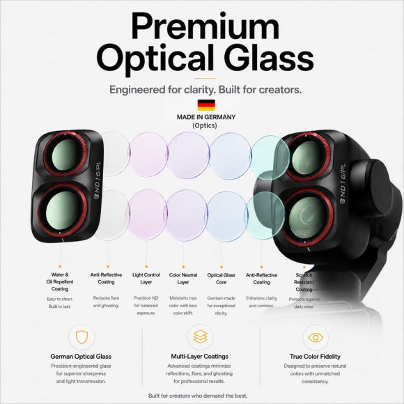 Набор из 4 творческих фильтров Freewell Everyday (ND1000, CPL, Glow Mist 1/4, LPR) для DJI Osmo Pocket 4P и Xtra Muse 2 Pro Набор из 4 творческих фильтров Freewell Everyday (ND1000, CPL, Glow Mist 1/4, LPR) для DJI Osmo Pocket 4P и Xtra Muse 2 Pro
