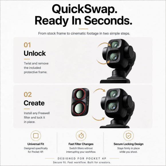 Защитный UV-фильтр Freewell для DJI Osmo Pocket 4P и Xtra Muse 2 Pro Защитный UV-фильтр Freewell для DJI Osmo Pocket 4P и Xtra Muse 2 Pro