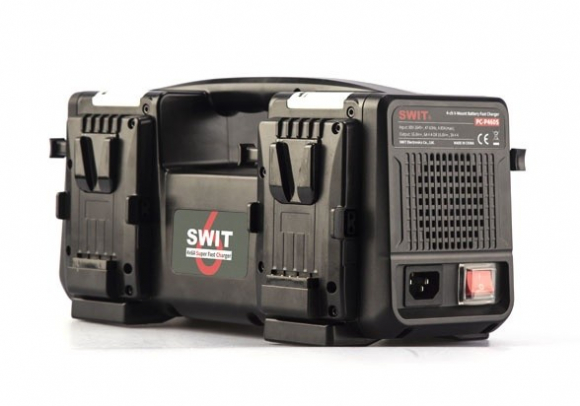Зарядное устройство SWIT PC-P461S на 4 аккумулятора V-mount, 4×100 Вт, ЖК-экран
