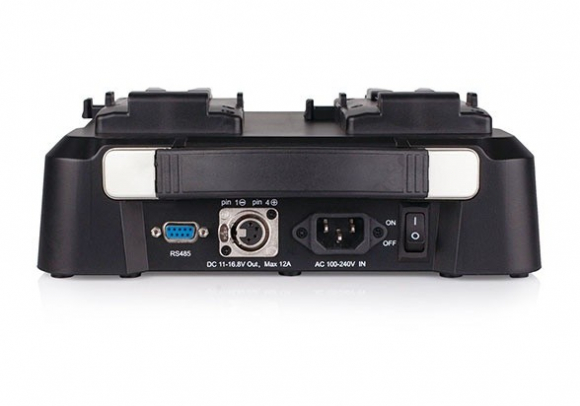 Двухканальное зарядное SWIT S-3812S для V-mount до 6 А, ЖК-экран, выход XLR