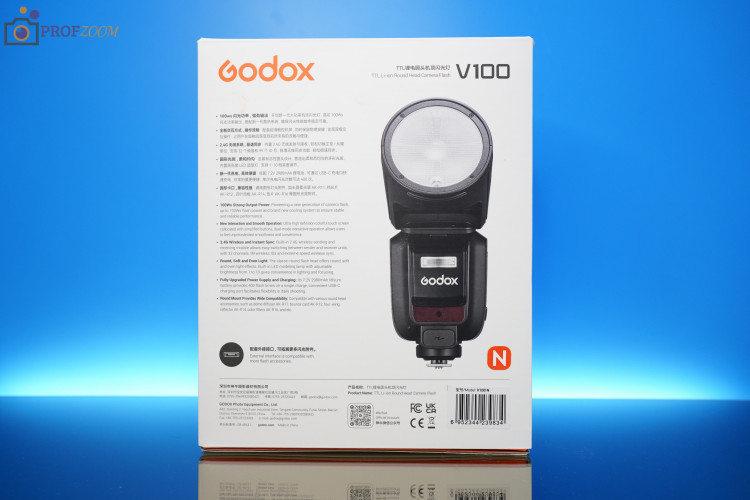 Обратная сторона упаковки Godox V100 Nikon