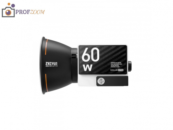 Компактный COB-осветитель Zhiyun MOLUS G60 60 Вт, 2700–6500 K, CRI 96+, 300 г Компактный COB-осветитель Zhiyun MOLUS G60 60 Вт, 2700–6500 K, CRI 96+, 300 г