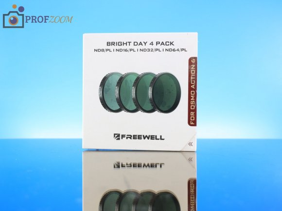 Набор из 4 гибридных ND/PL фильтров Freewell Bright Day (ND8/PL, ND16/PL, ND32/PL, ND64/PL) для DJI Osmo Action 6 Набор из 4 гибридных ND/PL фильтров Freewell Bright Day (ND8/PL, ND16/PL, ND32/PL, ND64/PL) для DJI Osmo Action 6