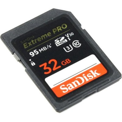 SDHC 32GB SanDisk Class 10 Extreme Pro V30 UHS-I U3 (95 Mb/s)