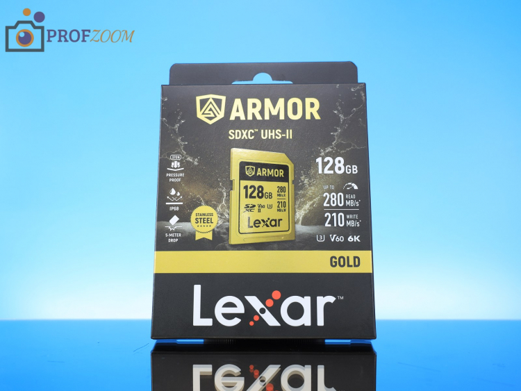 Карта в фирменной упаковке Lexar Armor Gold 128GB