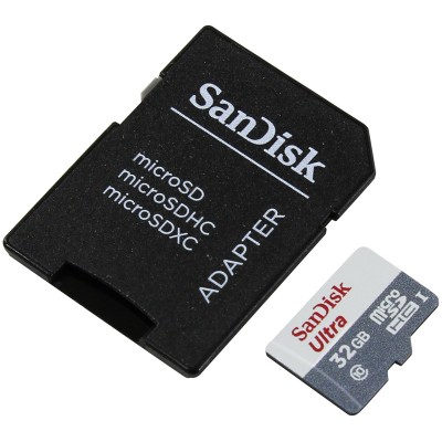 MicroSD 32GB SanDisk Class 10 Ultra Android (80 Mb/s) + SD адаптер