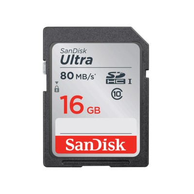SDHC  16GB  SanDisk Class10 Ultra UHS-I  (80 Mb/s)