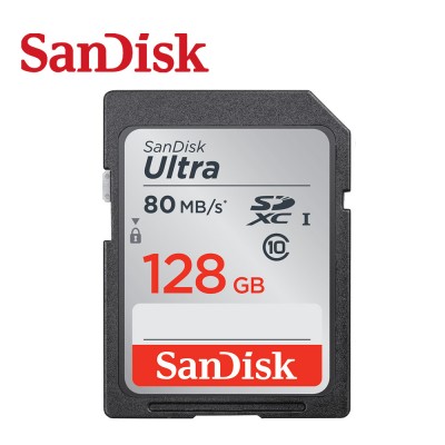 SDXC  128GB  SanDisk Class 10 Ultra UHS-I (80 Mb/s)