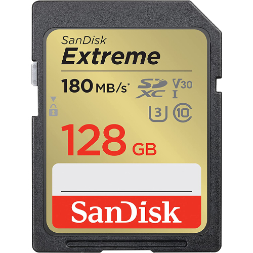 Скорость 180 МБ/с SanDisk Extreme SDXC 128GB