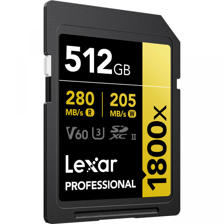 Классы V60 и U3 Lexar Gold SDXC 512GB