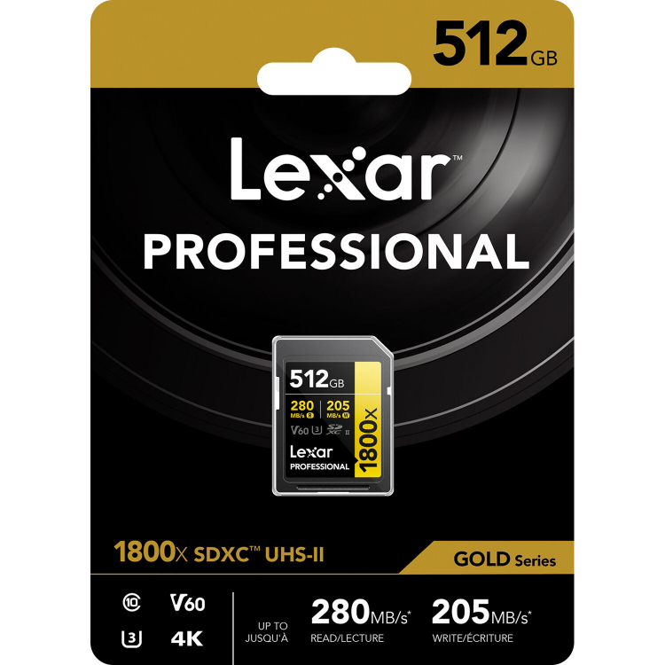 Упаковка Lexar Gold SDXC 512GB